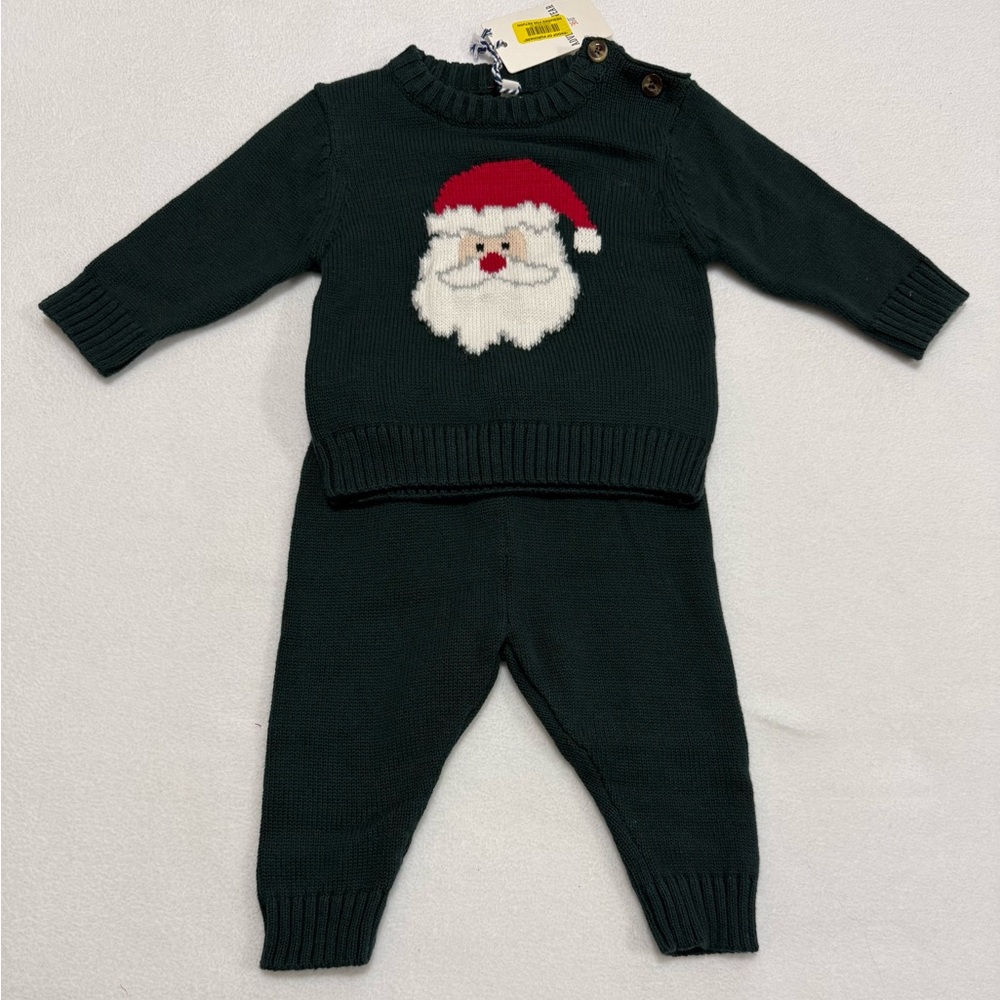 Infant 6M Sweater Knit 2-Pc Festive Santa Knit Sweater and Pants Set - NWT